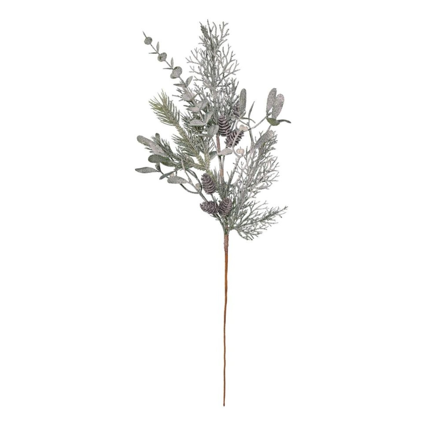  - Frosted Pine And Cone Spray 2 PackSilver - Image 3