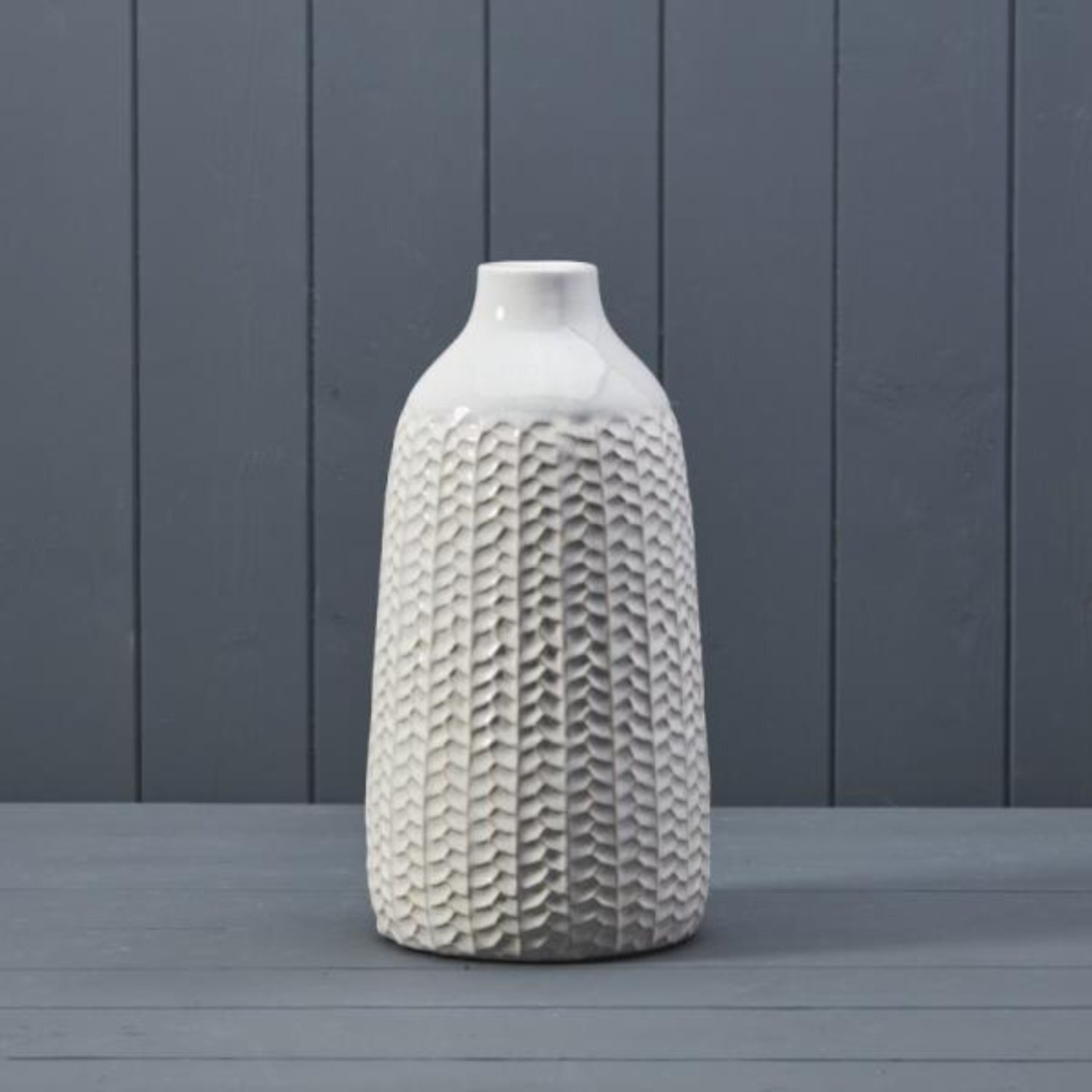 Kdmd Unisex White Contemporary Ceramic Vase - Image 2