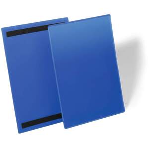 Magnetic Ticket Label Holder Document Pockets - 50 Pack - A4 Blue