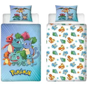 Pokemon Pikachu Gang Reversible Bedding Set | Kids Duvet Cover Single 140x200cm