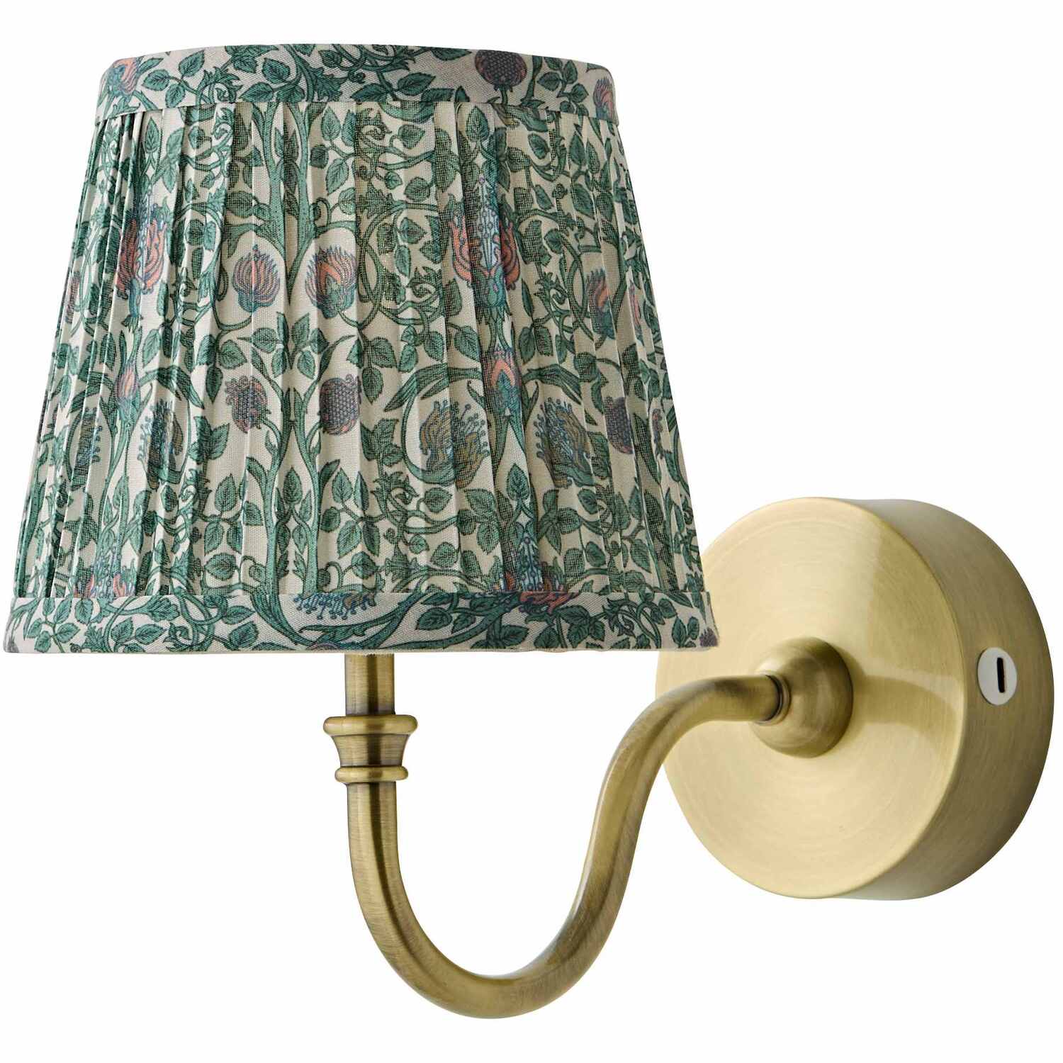 Valuelights Unisex Light Green Lowe Floral Pleated Shade Metal Portable Rechargeable Wall Light In - Image 2