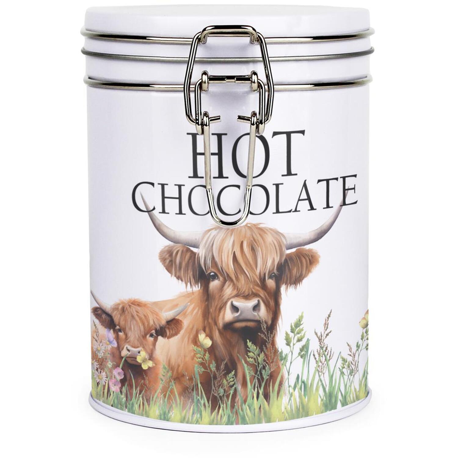 Purely Home Highland Cow & Calf Drinks Canister - Hot Chocolate Storage Tin Gift - Image 3