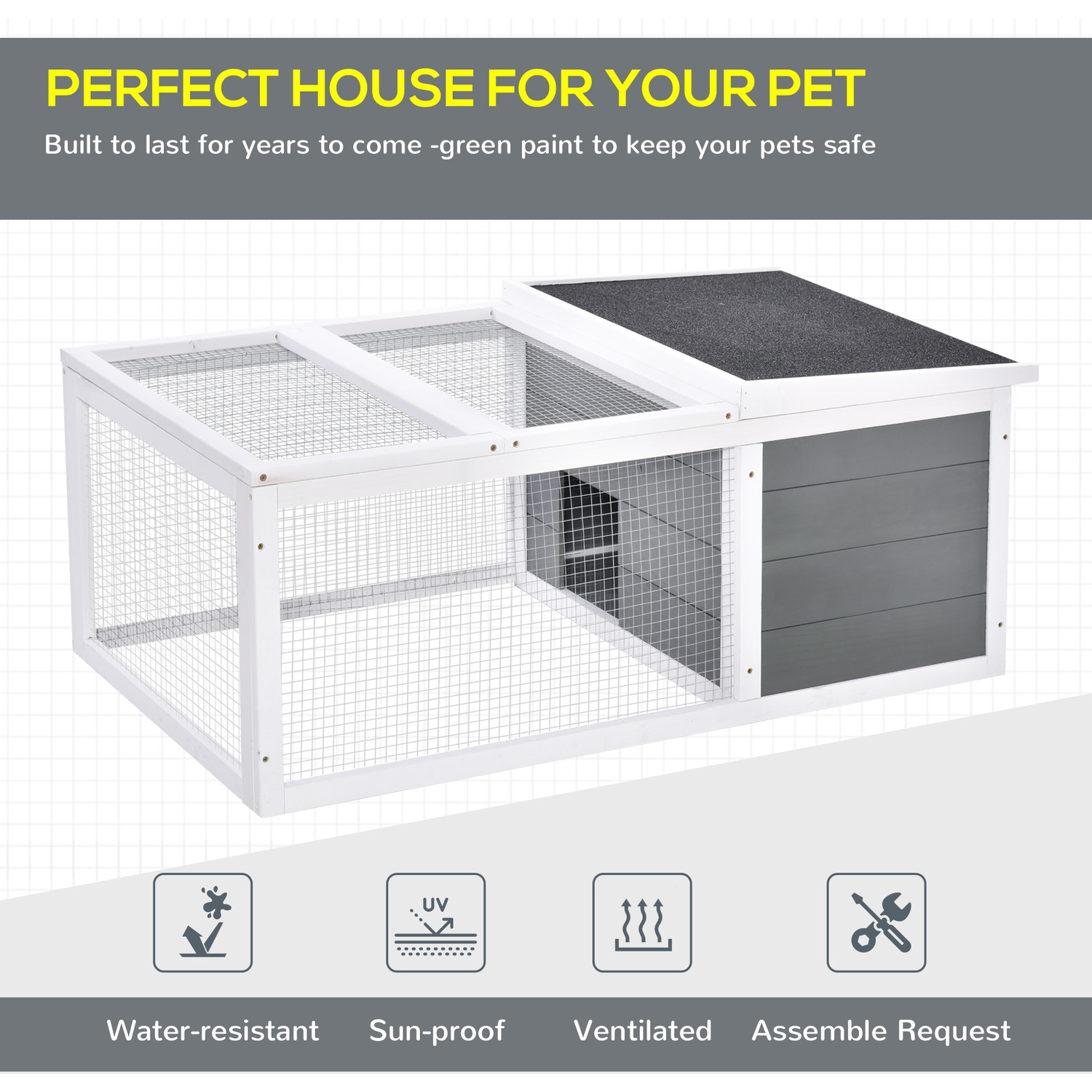 View of Indoor and Outdoor Small Animal Cage Hutch