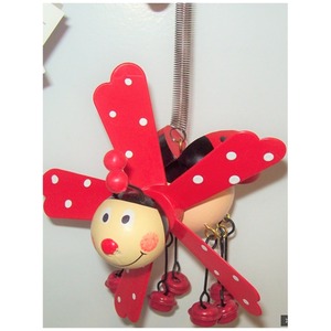 Red Ladybird windmill garden decoration