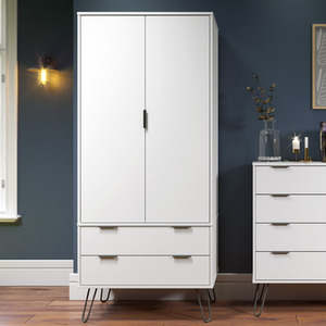 Augusta White 2 Door 2 Drawer Wardrobe