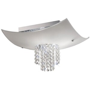 Nyla Flush Ceiling 5 Light Polished Chrome, Glass, Crystal