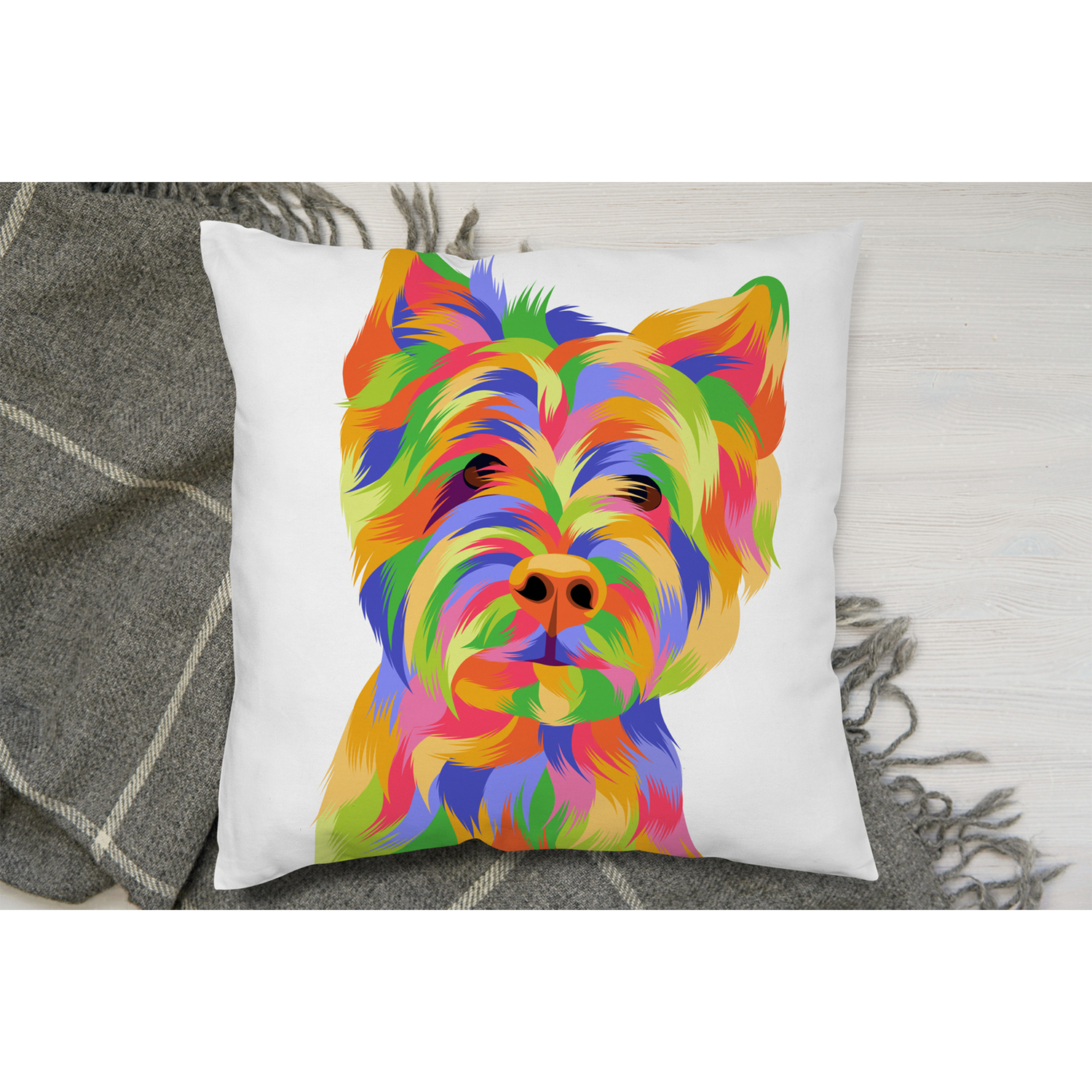 Amazing Illustration Dog Cushion - Yellow / 60