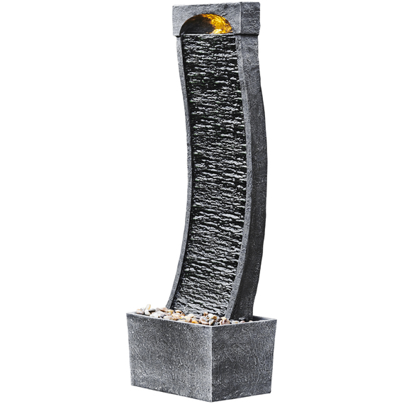 Outdoor Garden Large Curved Water Fountain Feature with LED Lights and Pump
