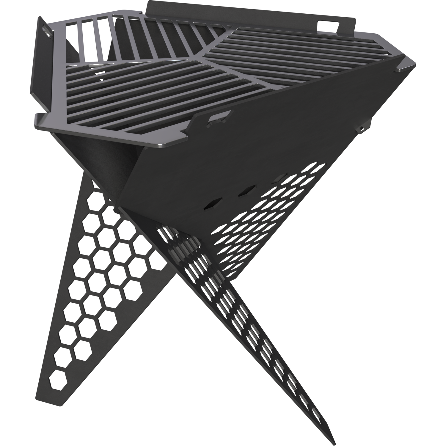 WildGrill Hex Multipurpose Fire Pit with BBQ Grill - Black-172121