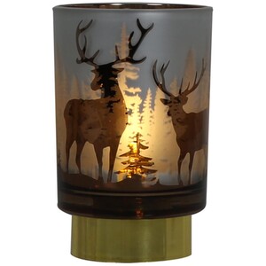 Bronze LED Deer Scene Lamp