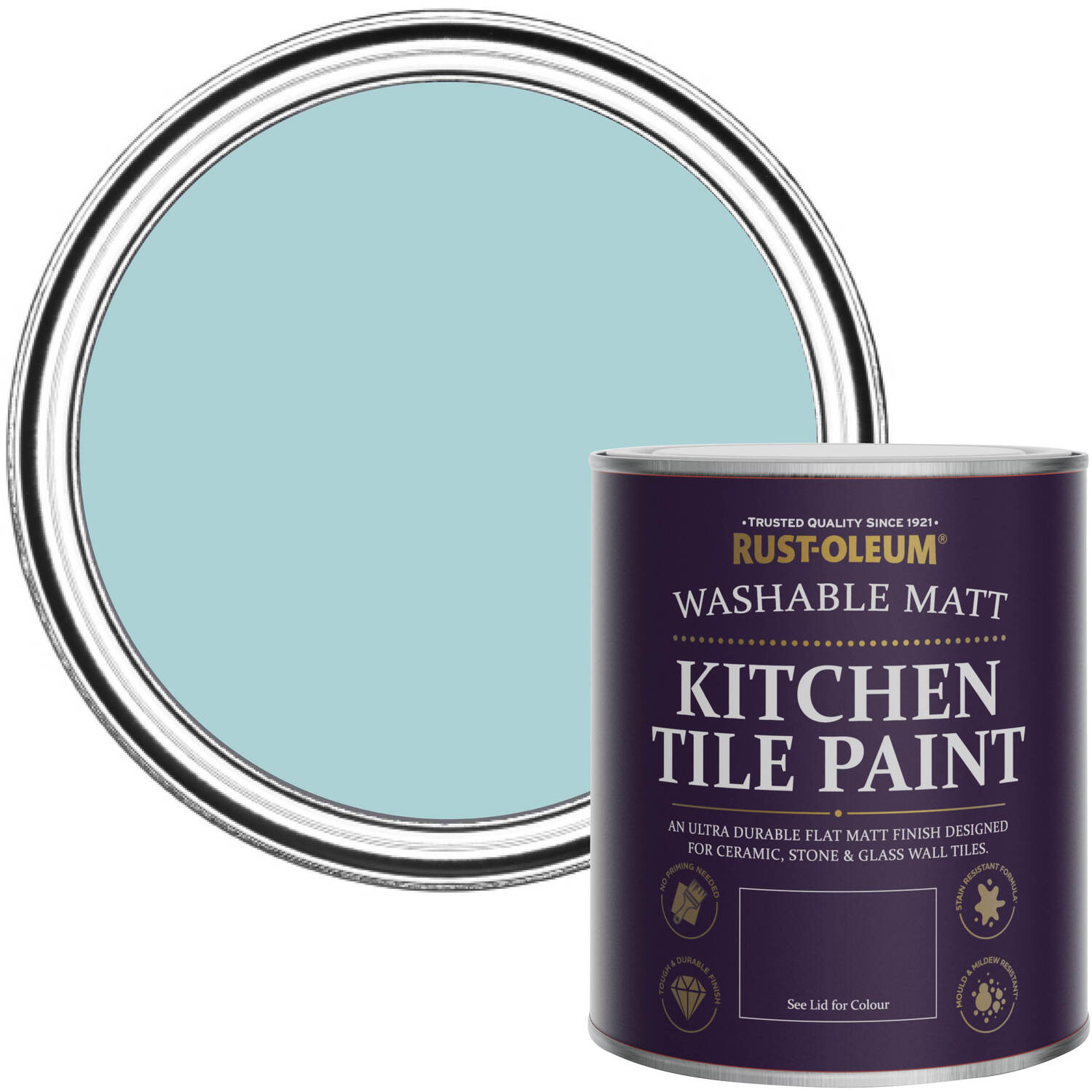 Rust-Oleum Kitchen Tile Paint Matt - Little Cyclades 750ml -  blue
