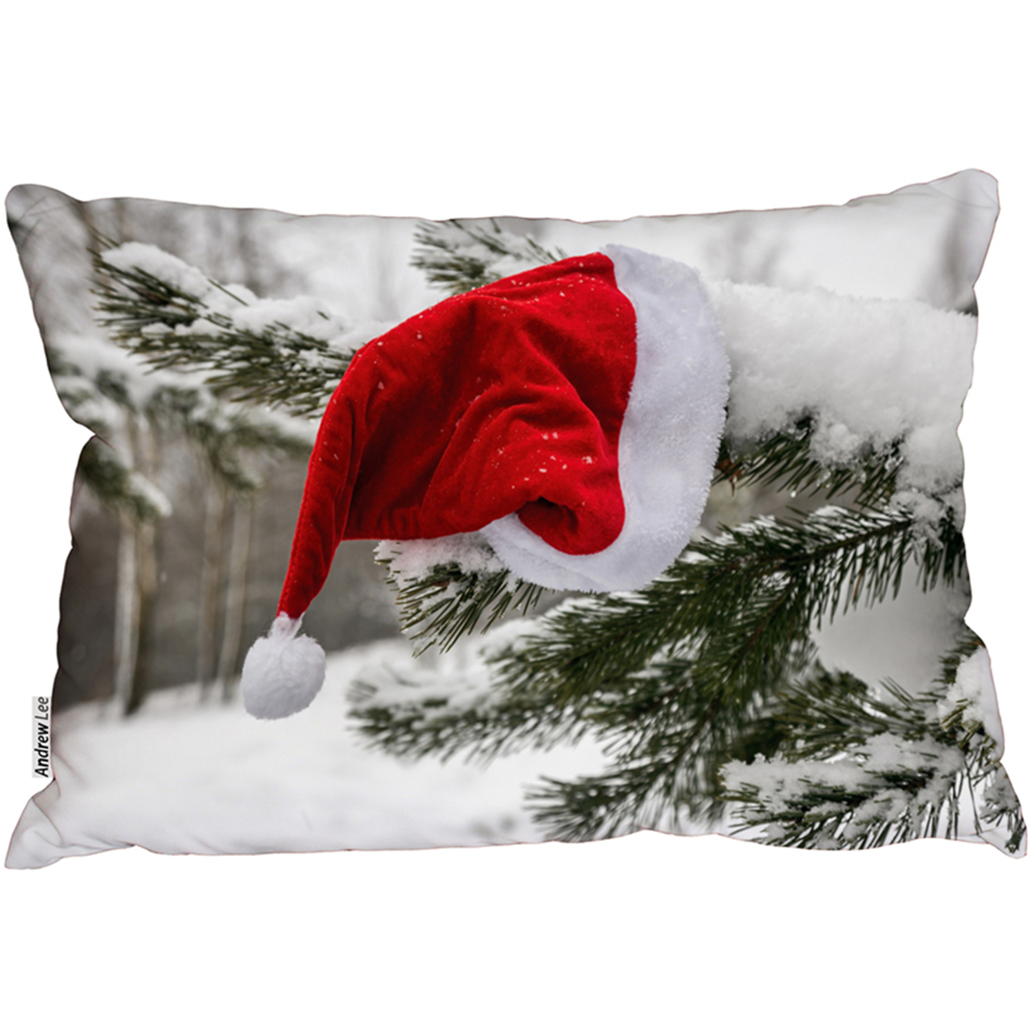 Santa Claus Hat Outdoor Comfy Cushion - Red