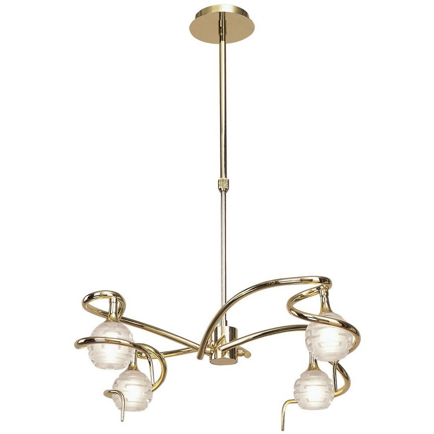 Dali Telescopic Ceiling Pendant Semi Flush 4 Light G9, Polished Brass - Polished Brass