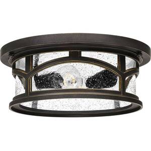 Marblehead 2 Light Flush Mount - Palladian Bronze Finish, E27