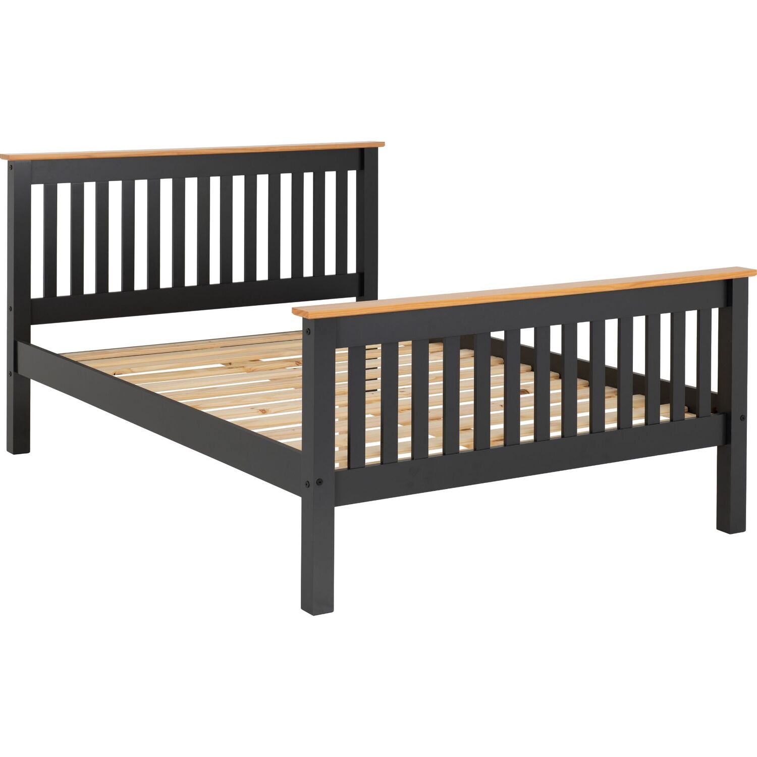 Monaco 4 6 Double Bed Frame - Grey And Oak