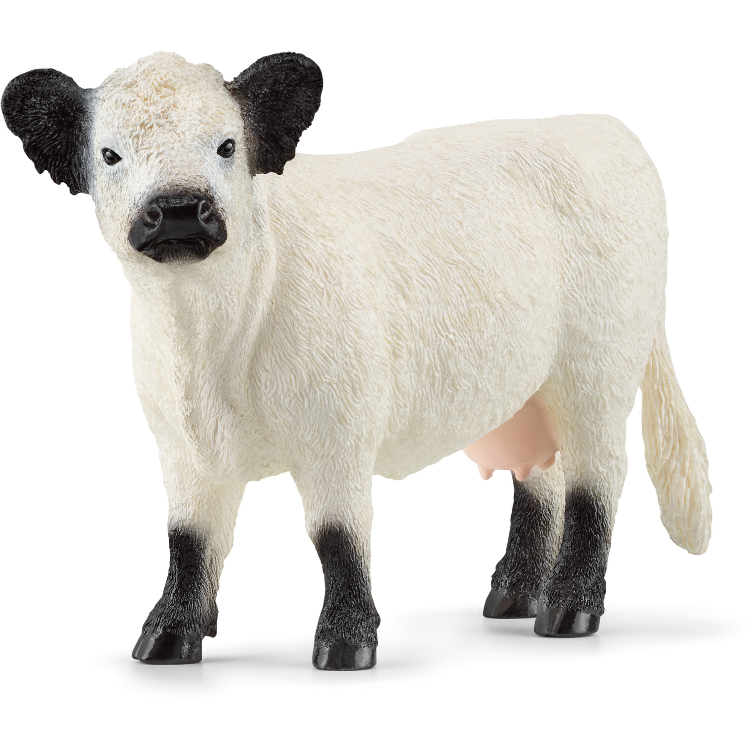 SCHLEICH Farm World Galloway Cow Toy Figure - 13960 - White/Black