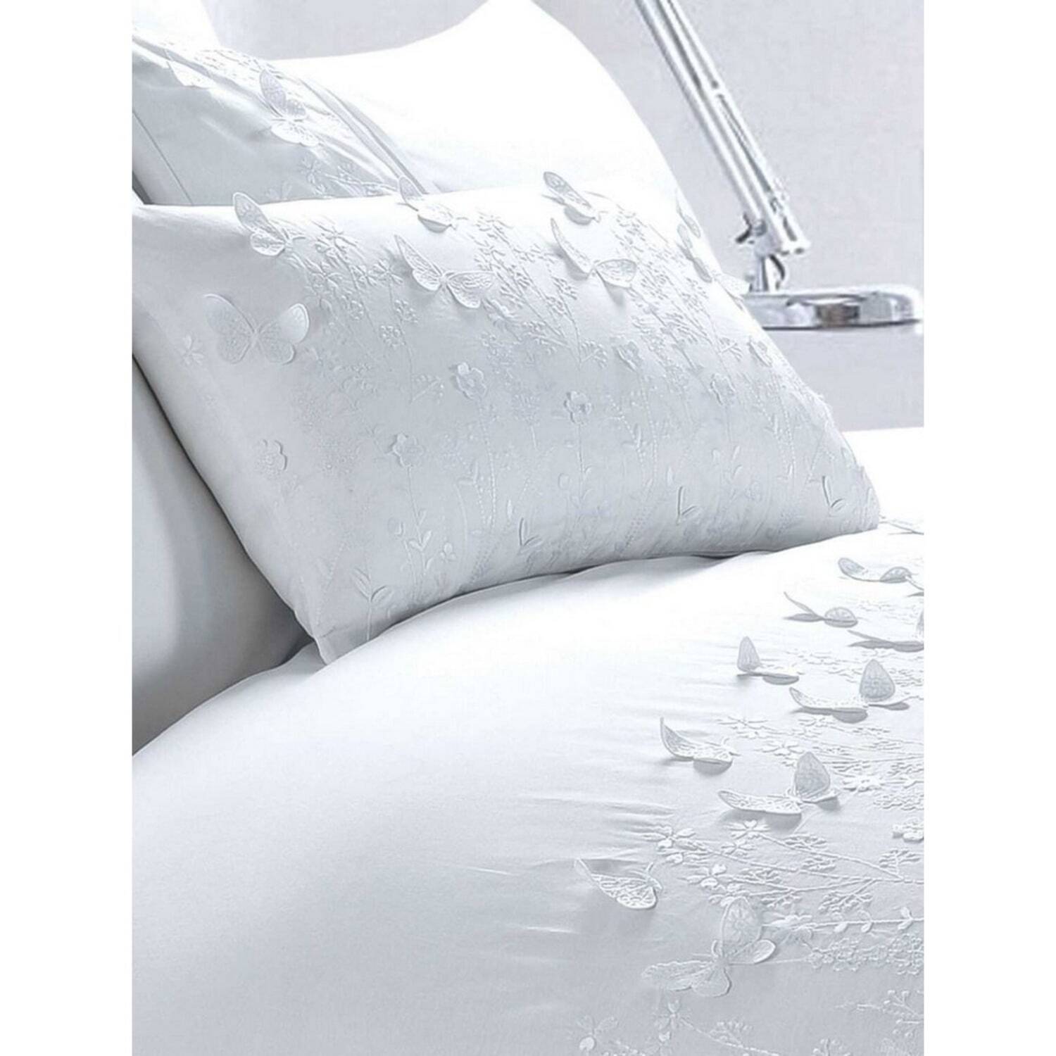 Papillon Duvet Cover Set - White Double