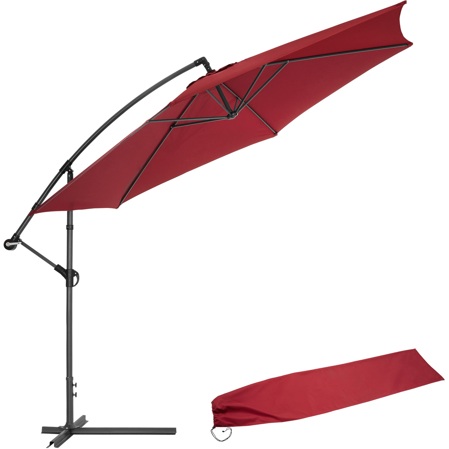 TECTAKE - Cantilever Garden Parasol Umbrella - Red thumbnail
