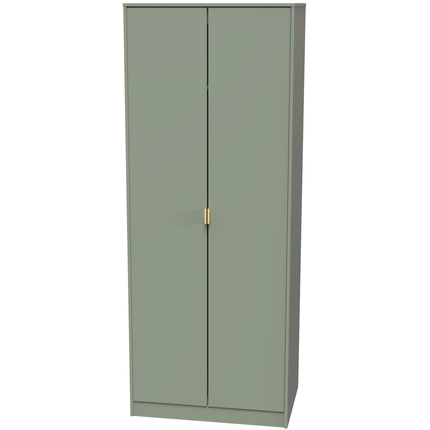 Hong Kong Ready Assembled Gold Hairpin Legs Tall Plain Wardrobe - Reed Green