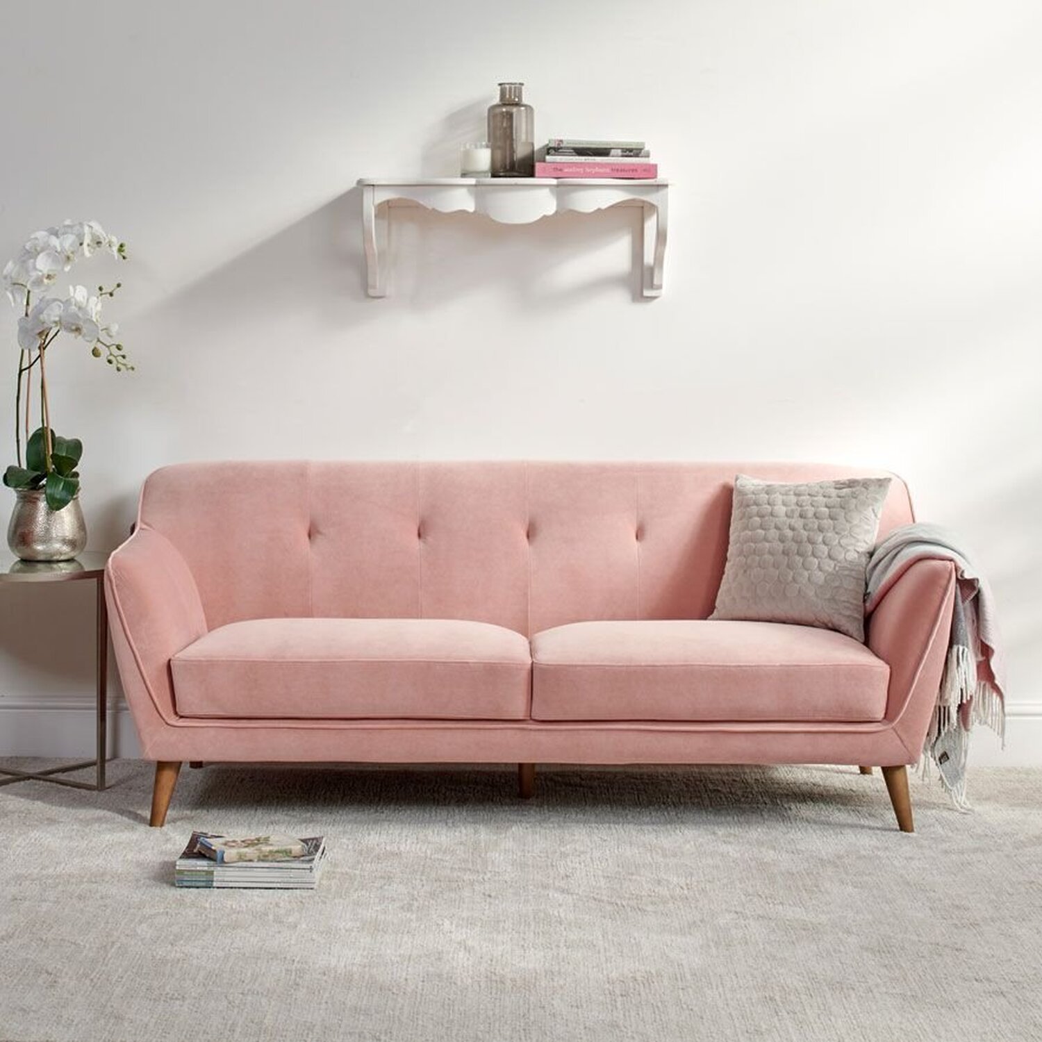 Woods Furniture - Freddie 3 Seater Sofa - Dusty Pink thumbnail