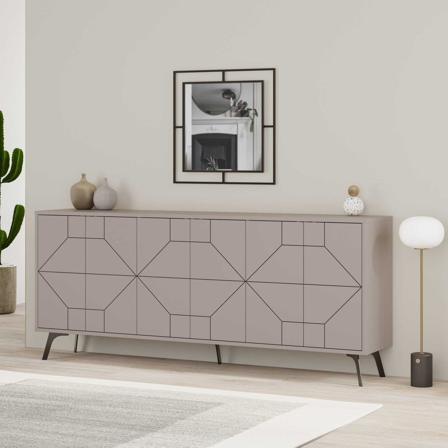 Decortie Dune Console Sideboard Display Unit 183 - Mocha Grey