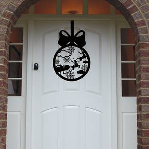 Santa Front Door Bauble Sign