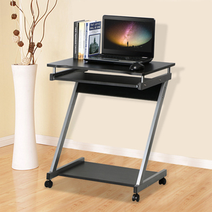 Z-Shaped Computer Desk with Sliding Keyboard