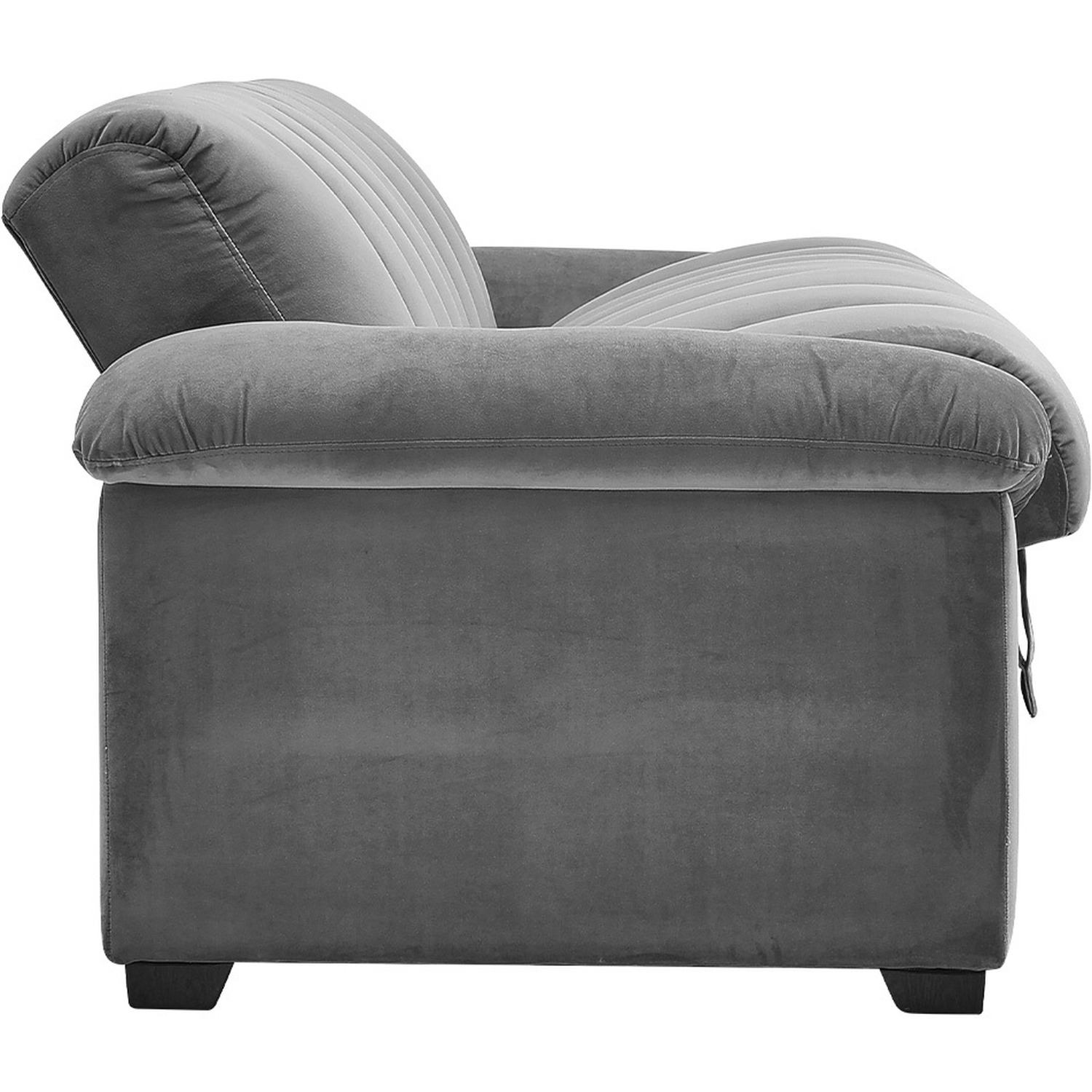 Fabric Sofa Bed With 2 Pillows - Grey