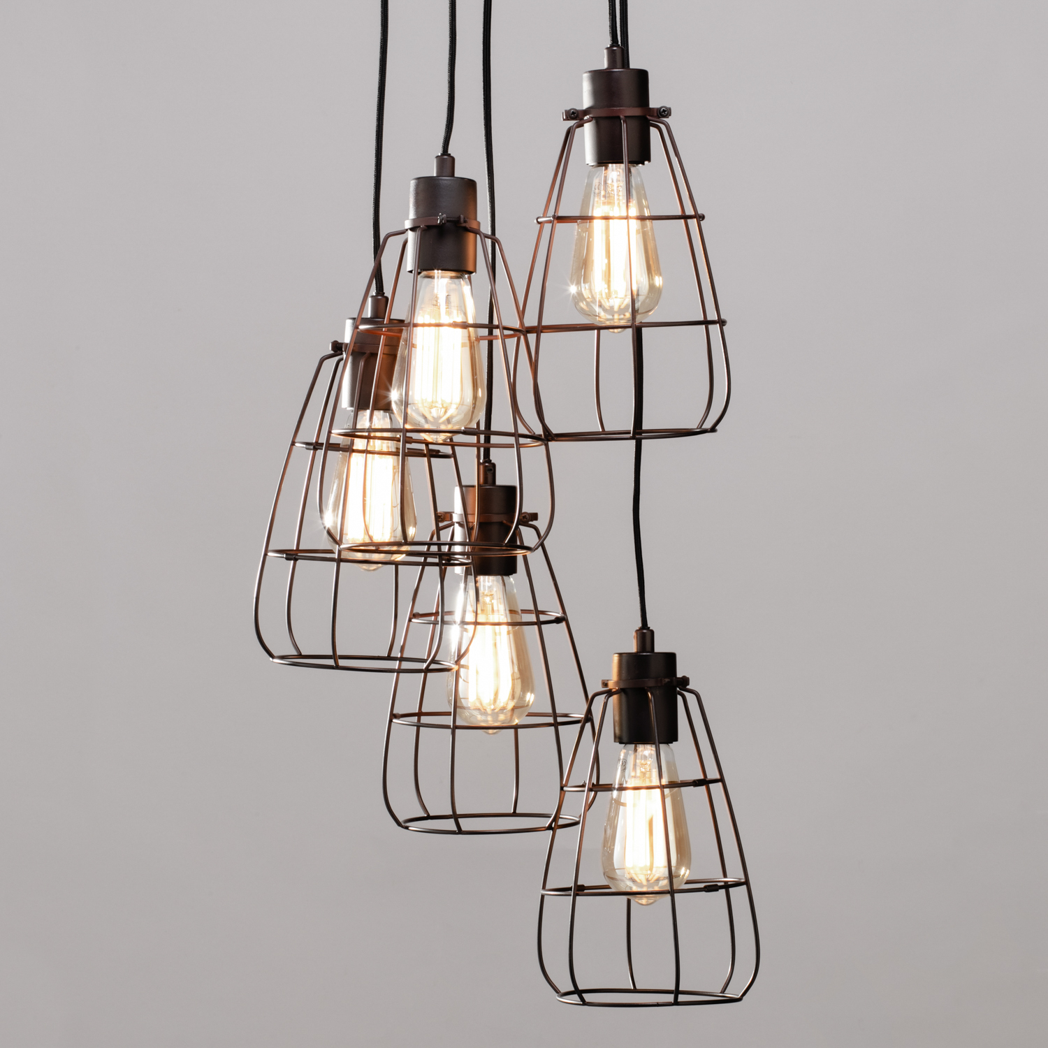 Drax 5 Light Ceiling Cluster Pendant - Bronze