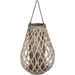 Large Wicker Bulbous Lantern Perfect for Indoor or Outdoor