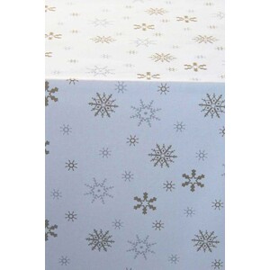 Cotton Christmas Gold Snowflake Table Runner