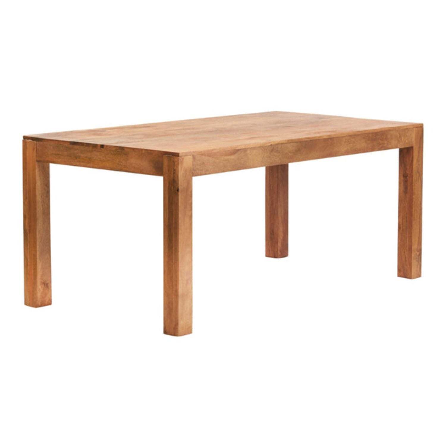 Dakota Light Mango Wooden Large Dining Table 6ft 180cm Set With 2 Benches - Light Wood