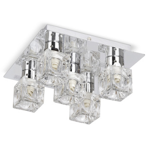 Modern Chrome Ice Cube 5 Way Flush Ceiling Spotlight