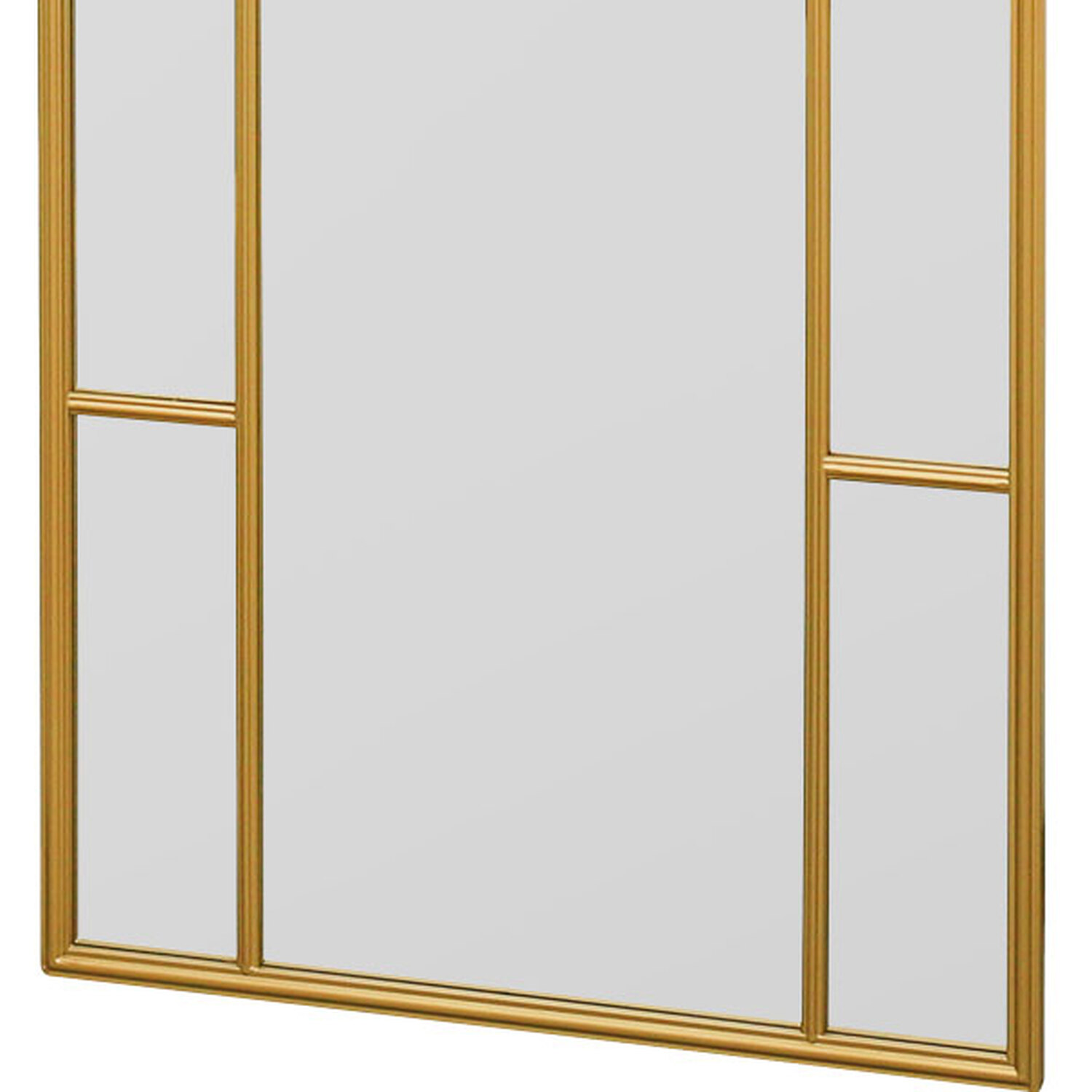 Arcus Window Metal Framed Arched Leaner Wall Mirror - Gold 60cm