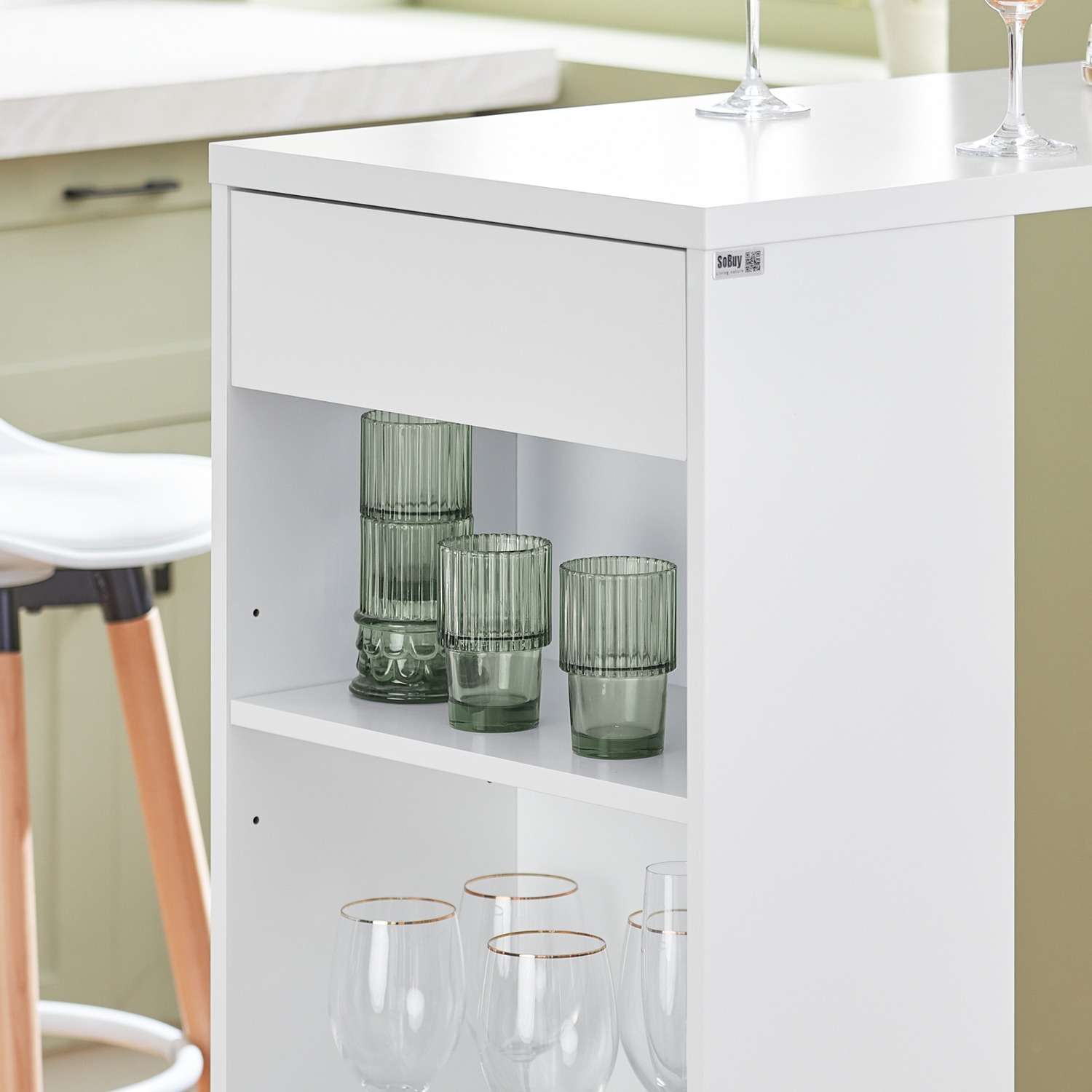 Sobuy Wall Mounted Kitchen Breakfast Bar Table Dining Table - White