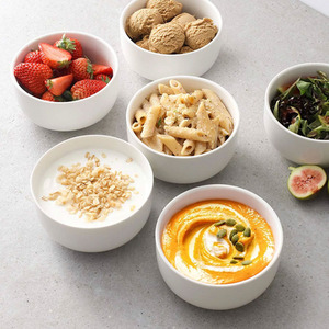 Cereal Bowl Set Rice Soup Bowls White Porcelain
