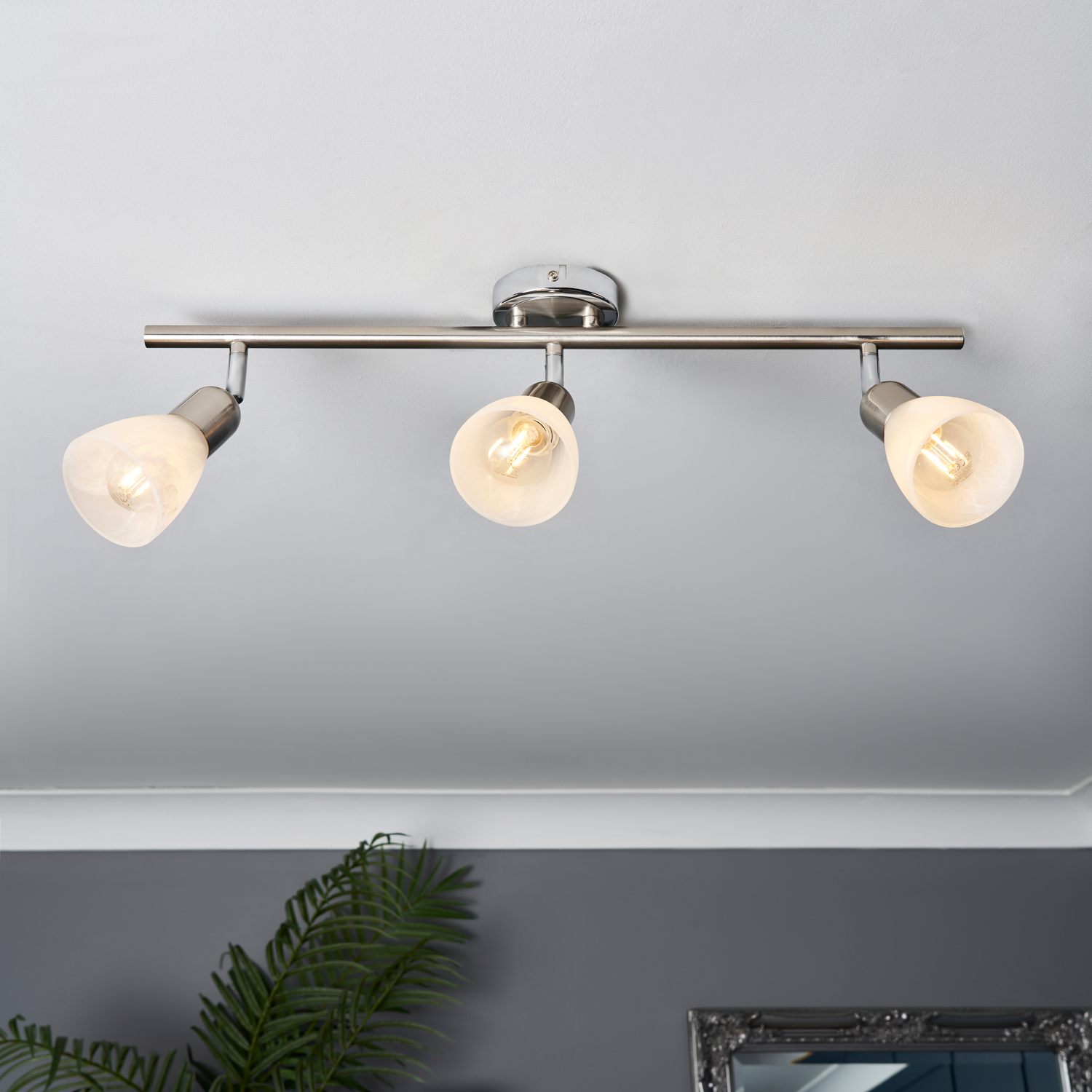 Rousse 3 Light Ceiling Spotlight Bar - Satin Nickel