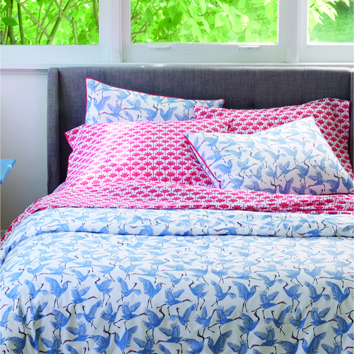 Martex Family Of Cranes Duvet Cover Set - Blue Single