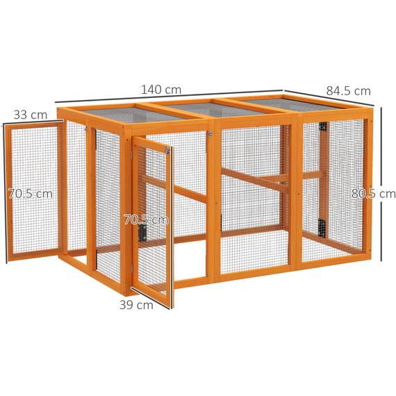 View of Wooden Small Animal Cage with Combinable Design D51 421V00OG