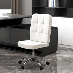 Vinsetto Faux Leather Armless Desk Chair with Adjustable Height