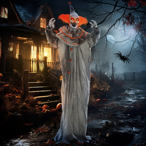 HOMCOM Classic Clown Outdoor Halloween Decoration Animatronic 844-872V00GY