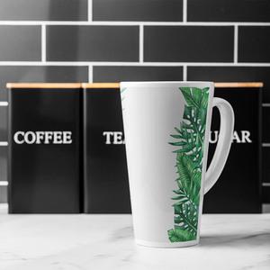 Half Botanical Border Latte Mug