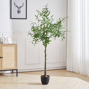 Artificial Olive Tree in Plastic Pot