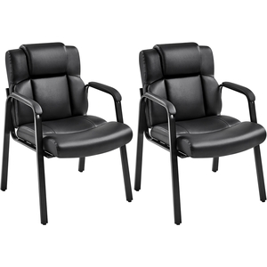 Set of 2 Faux Leather Executive Reception Chairs