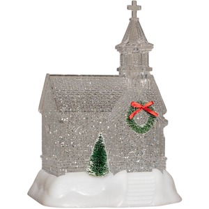 Light up Christmas Church with Swirling Glitter and LEDs