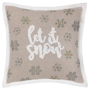 Winter Let It Snow Embroidered Cushion