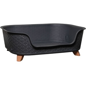 Grey Plastic Raised Pet Basket with Legs