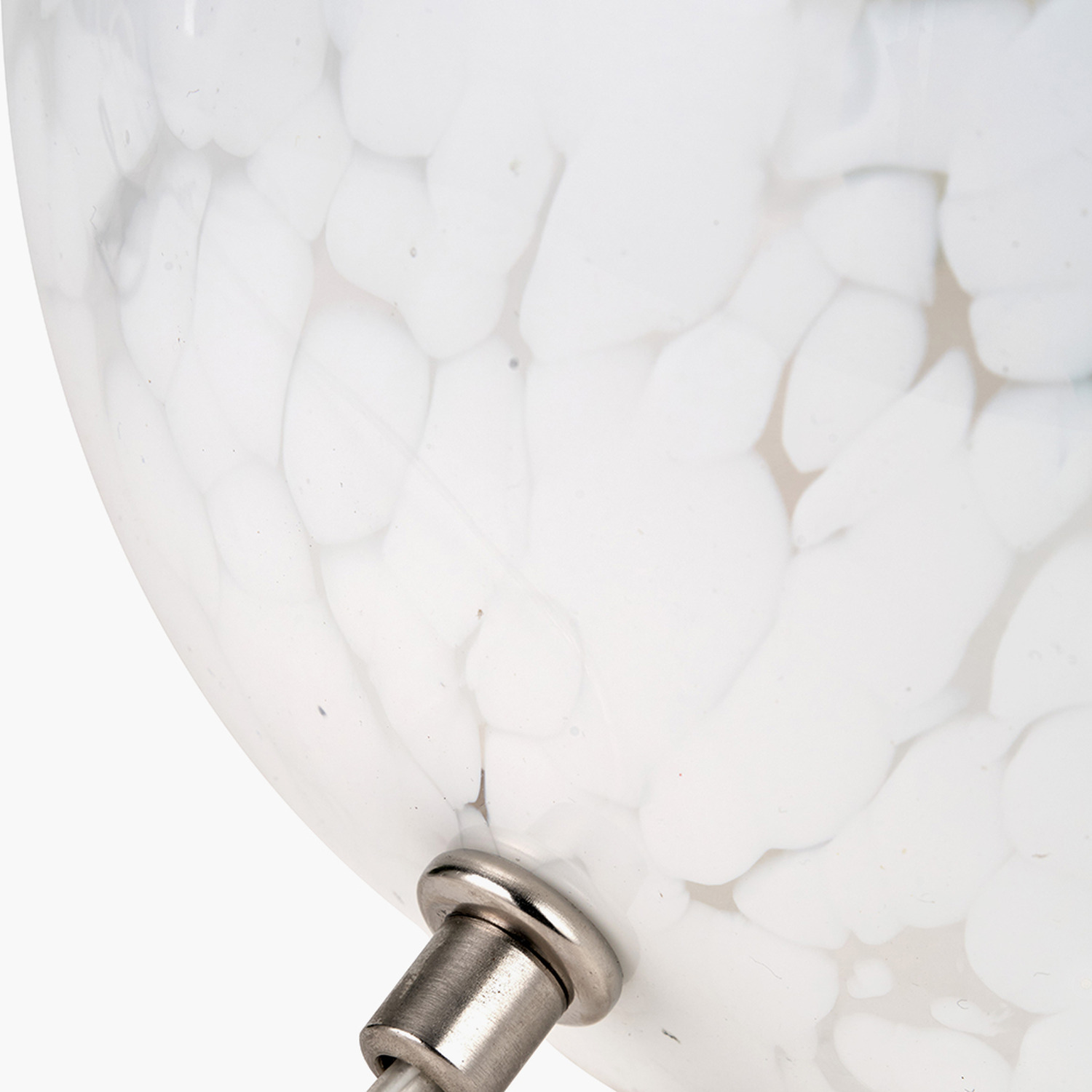 Speckled Glass Spherical Table Lamp - White