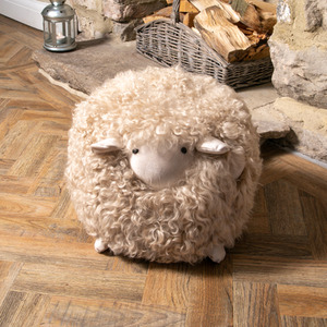 Beige Shearling Lamby Ball Childrens Stool shot 7048759