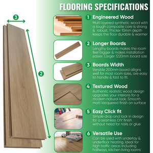 Oak Laminate Flooring Planks Floorboard Planks 6 Board Pack shot 7183588